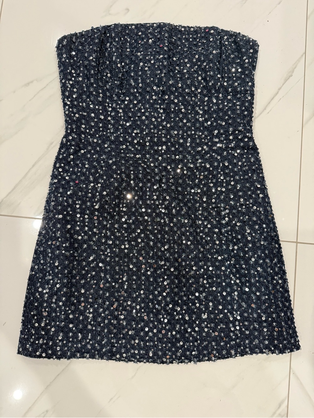Lovers + Friends Black Strapless Sequin Mini Dress